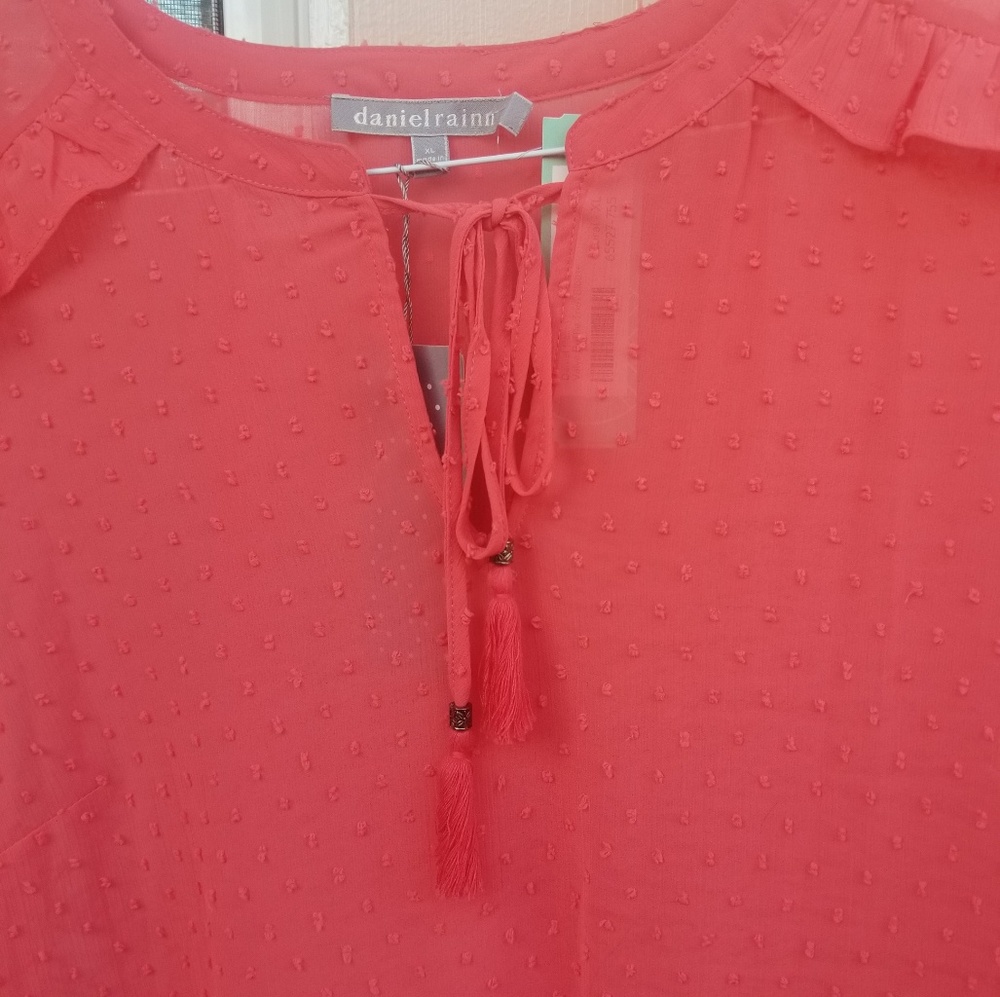 NWT DANIEL RAINN

Valya Ruffle Trim Blouse,  XL